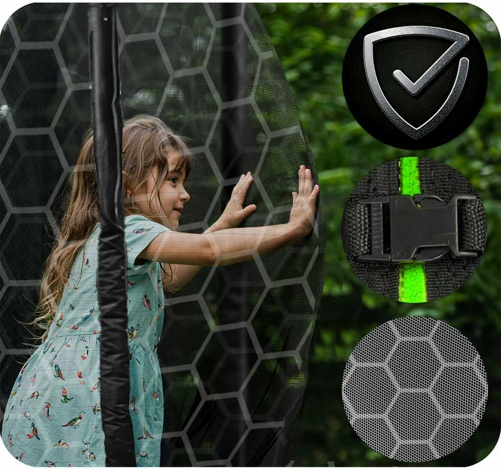 10 pėdų / 312 cm profiliuotas sodo batutas su Neo-Sport vidiniu tinkleliu
