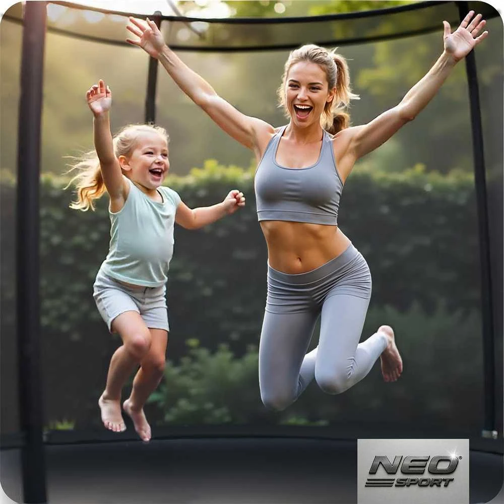 10 pėdų / 312 cm profiliuotas sodo batutas su vidiniu tinklu „Neo-Sport“