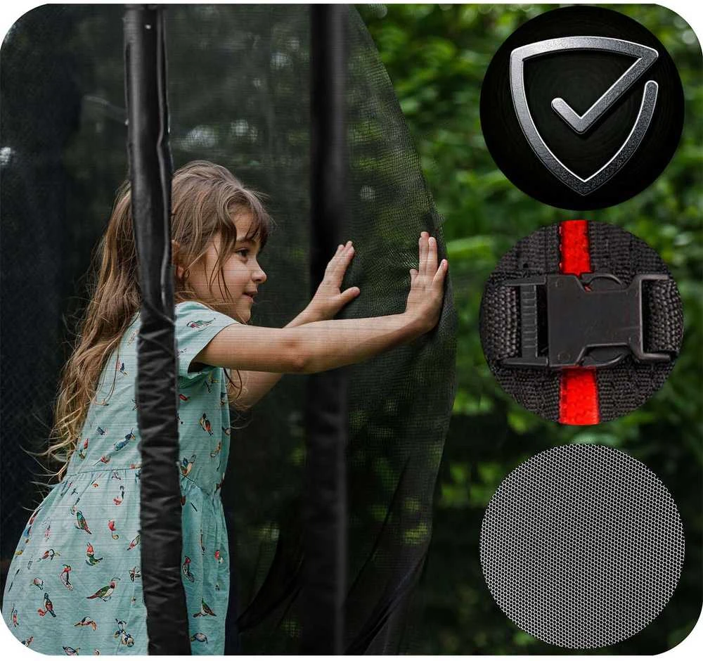 10 pėdų / 312 cm profiliuotas sodo batutas su vidiniu tinklu „Neo-Sport“