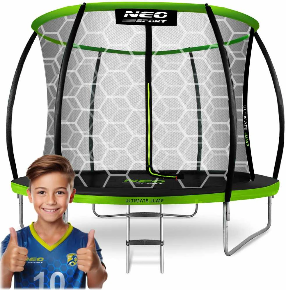 10 pėdų / 312 cm profiliuotas sodo batutas su Neo-Sport vidiniu tinkleliu