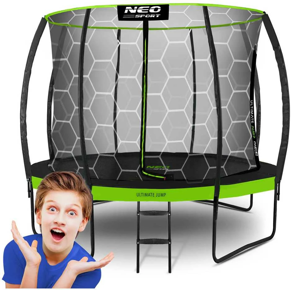 10 pėdų / 312 cm profiliuotas sodo batutas su Neo-Sport vidiniu tinkleliu