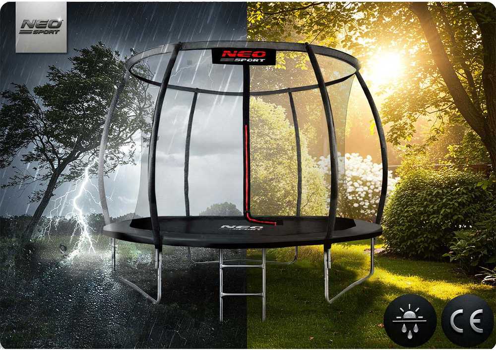 10 pėdų / 312 cm profiliuotas sodo batutas su Neo-Sport vidiniu tinkleliu