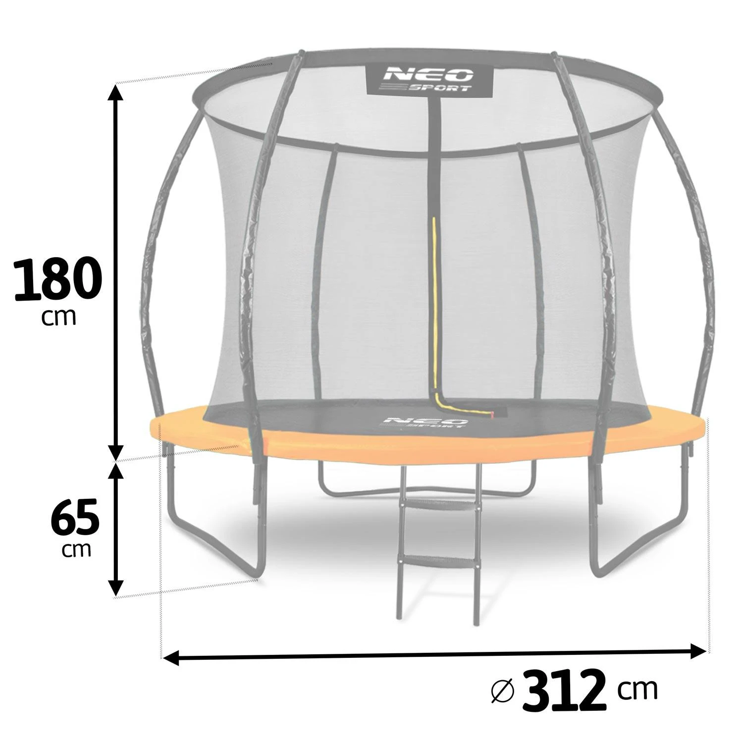 10 pėdų / 312 cm profiliuotas sodo batutas su Neo-Sport vidiniu tinkleliu