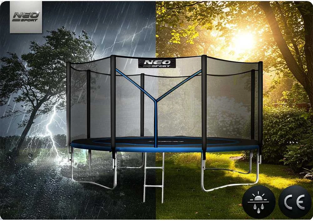 10 pėdų / 312 cm sodo batutas su lauko tinklu ir kopėčiomis „Neo-Sport“