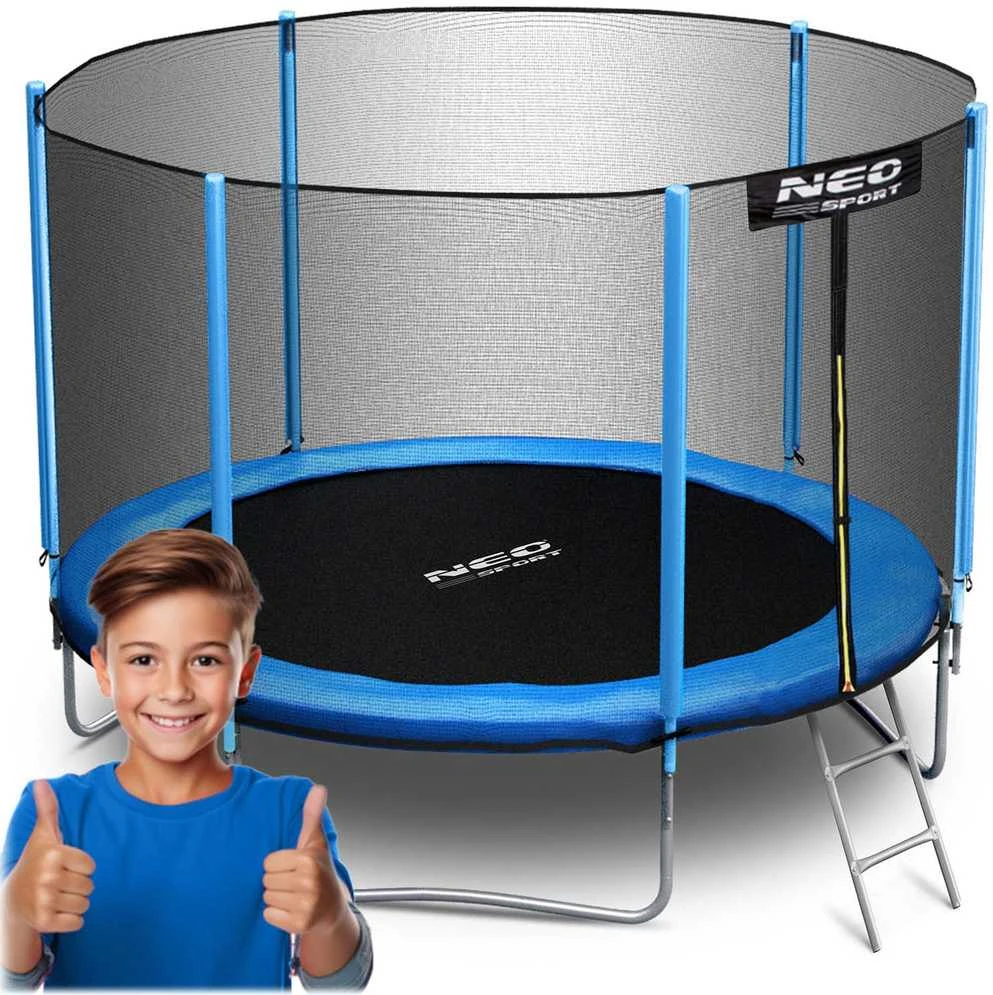 10 pėdų / 312 cm sodo batutas su lauko tinkleliu ir Neo-Sport kopėčiomis