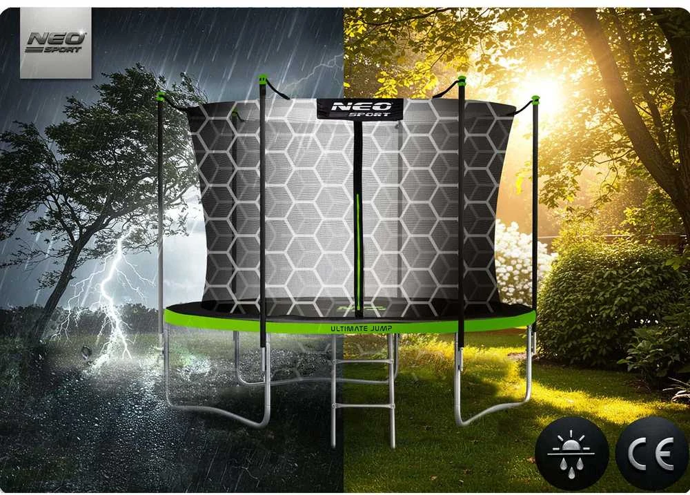 10 pėdų / 312 cm sodo batutas su vidiniu tinklu ir Neo-Sport kopėčiomis
