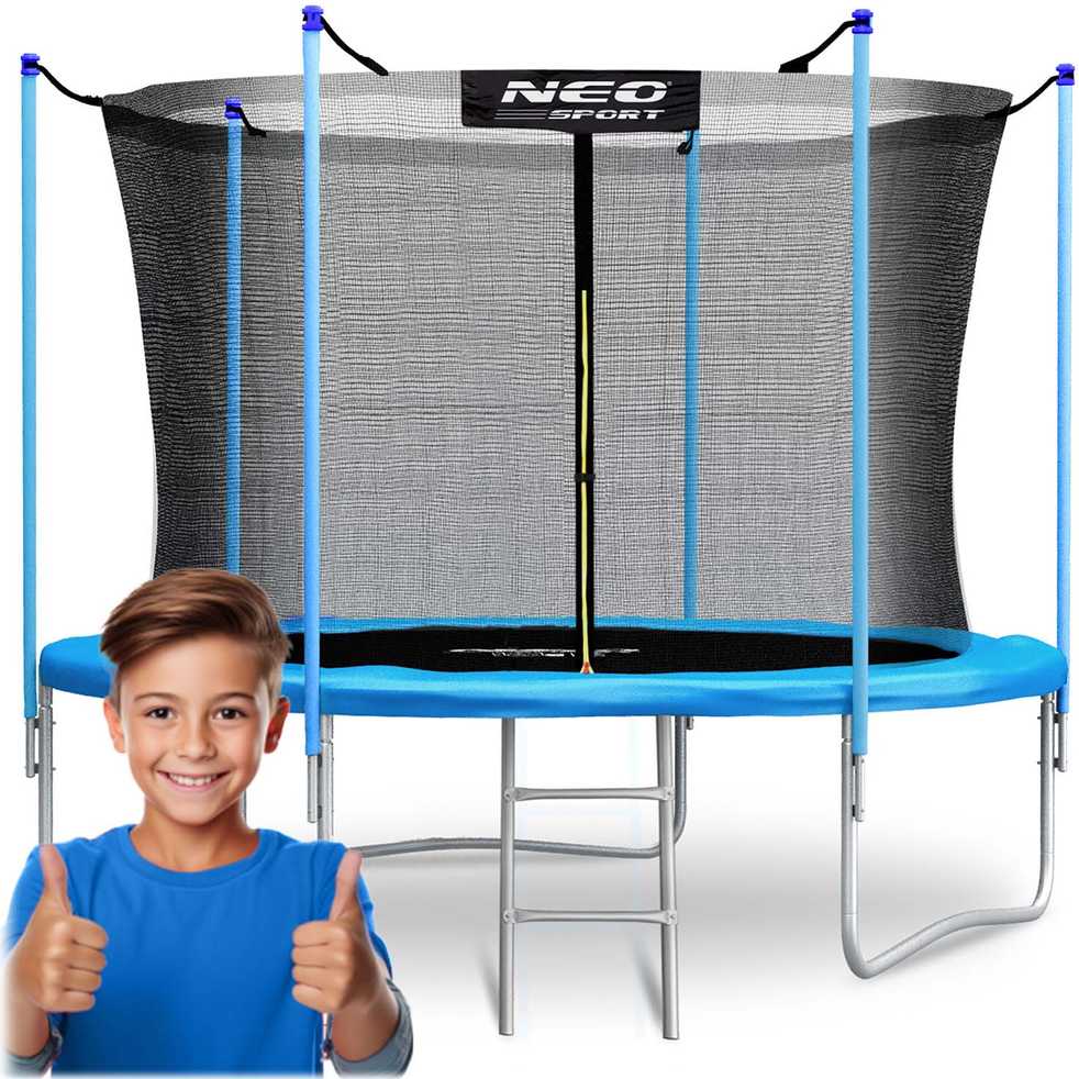 10 pėdų / 312 cm sodo batutas su vidiniu tinklu ir Neo-Sport kopėčiomis