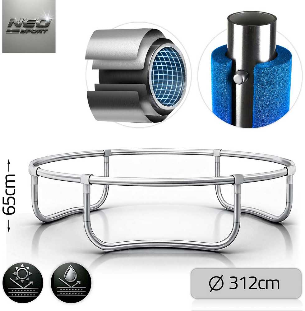 10 pėdų / 312 cm sodo batutas su vidiniu tinklu ir Neo-Sport kopėčiomis