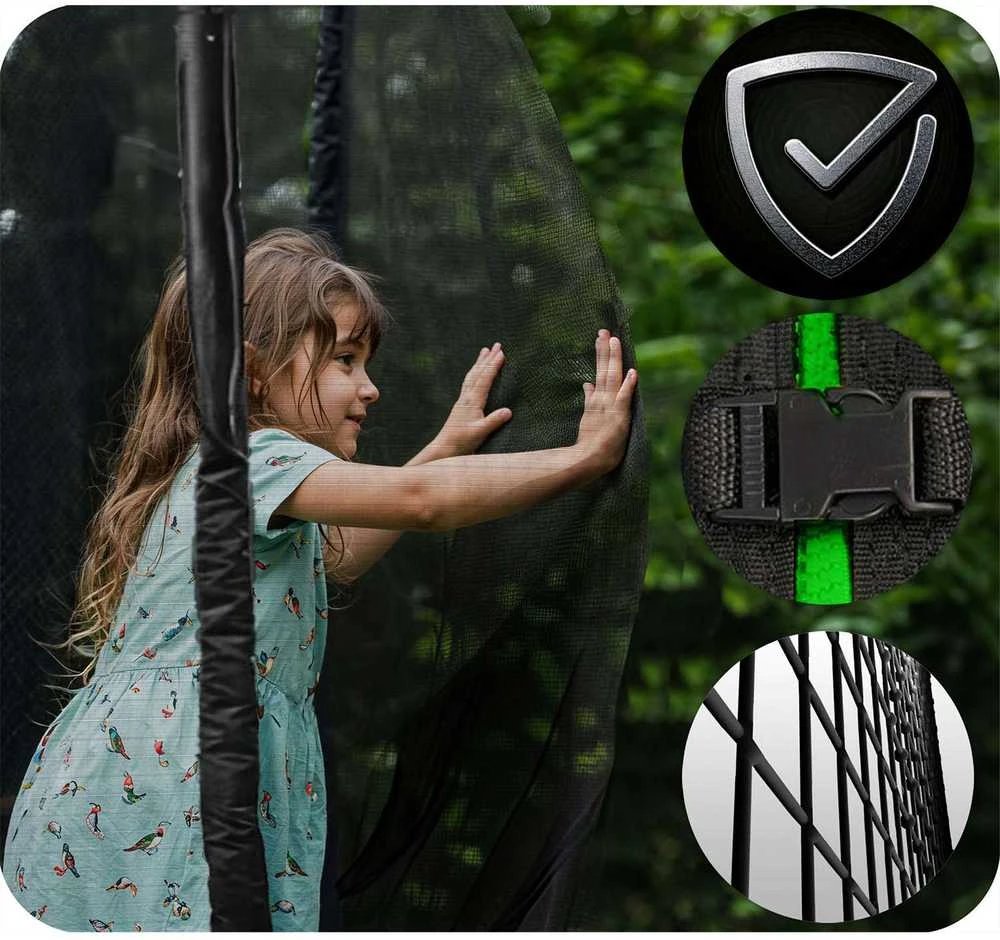 12 pėdų / 374 cm sodo batutas su lauko tinklu ir kopėčiomis Neo-Sport