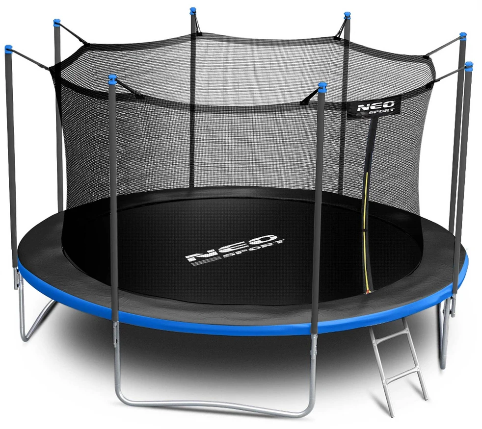 12 pėdų / 374 cm sodo batutas su vidiniu tinklu ir Neo-Sport kopėčiomis