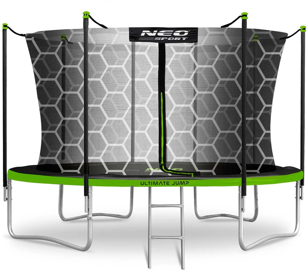 12 pėdų / 374 cm sodo batutas su vidiniu tinklu ir Neo-Sport kopėčiomis