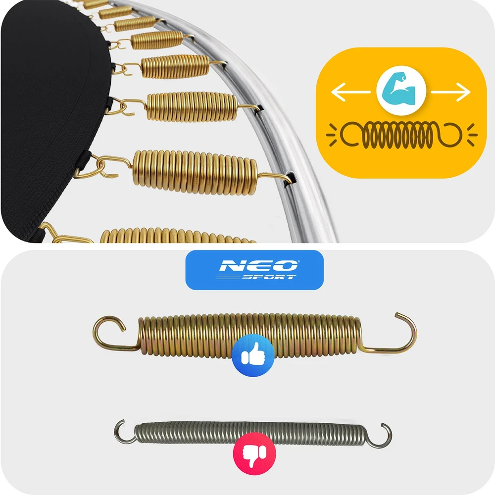 12 pėdų / 374 cm sodo batutas su vidiniu tinklu ir Neo-Sport kopėčiomis