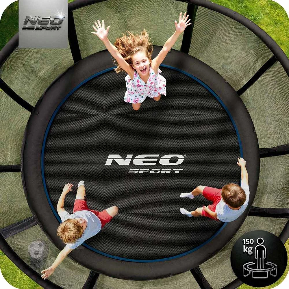 13 pėdų / 404 cm sodo batutas su išoriniu tinklu ir Neo-Sport kopėčiomis