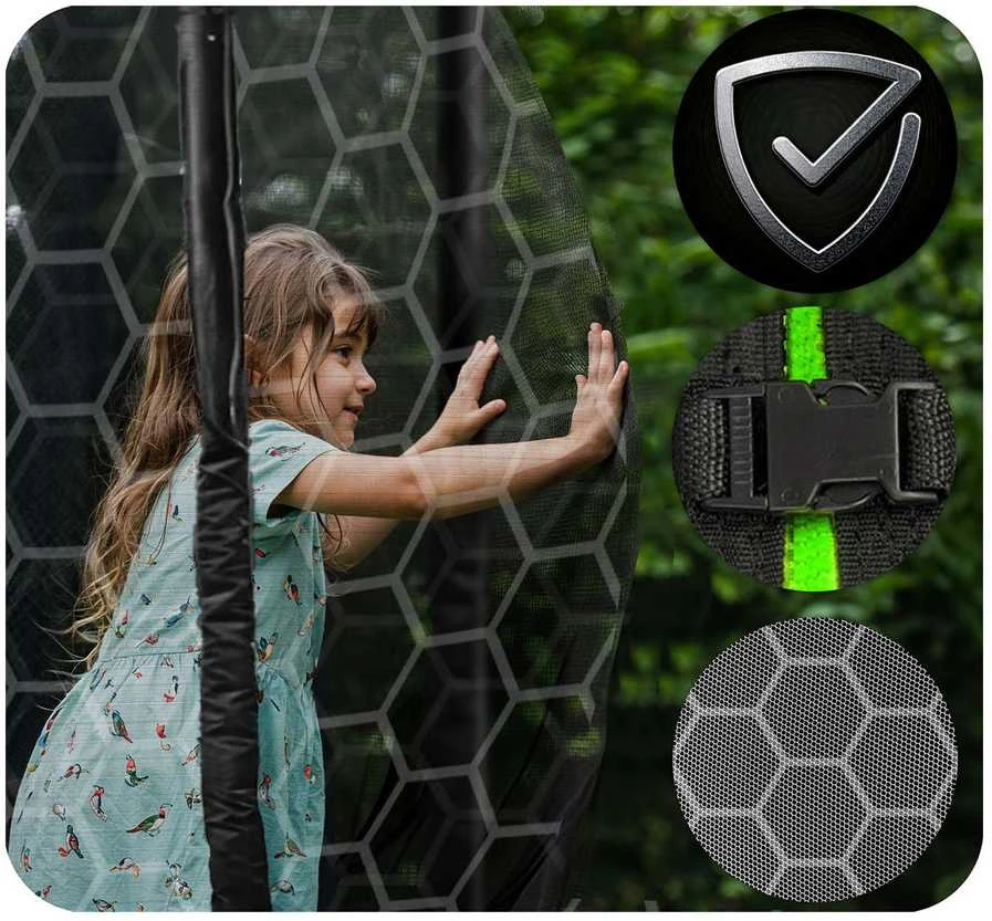 14 pėdų / 435 cm sodo batutas su vidiniu tinklu ir kopėčiomis „Neo-Sport“