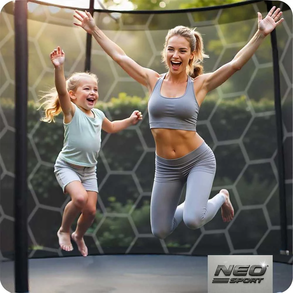 14 pėdų / 435 cm sodo batutas su vidiniu tinklu ir kopėčiomis „Neo-Sport“