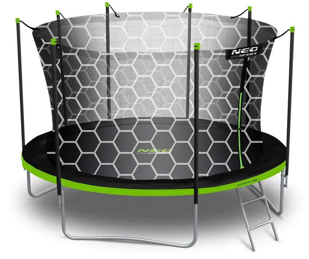 14 pėdų / 435 cm sodo batutas su vidiniu tinklu ir kopėčiomis „Neo-Sport“