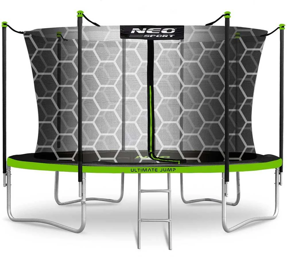 14 pėdų / 435 cm sodo batutas su vidiniu tinklu ir kopėčiomis „Neo-Sport“