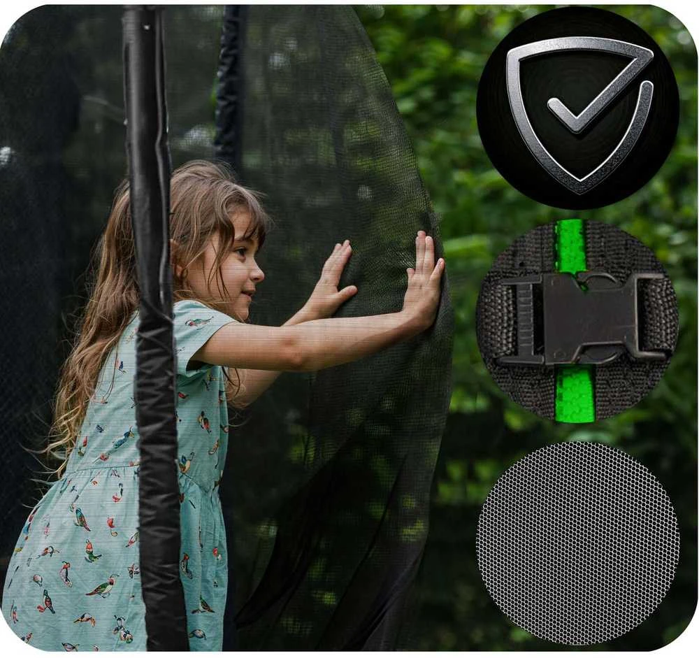 15 pėdų / 465 cm sodo batutas su išoriniu tinklu ir Neo-Sport kopėčiomis