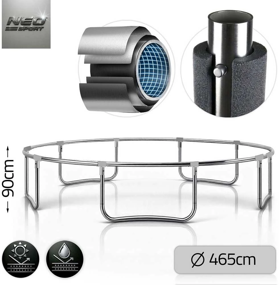 15 pėdų / 465 cm sodo batutas su išoriniu tinklu ir Neo-Sport kopėčiomis