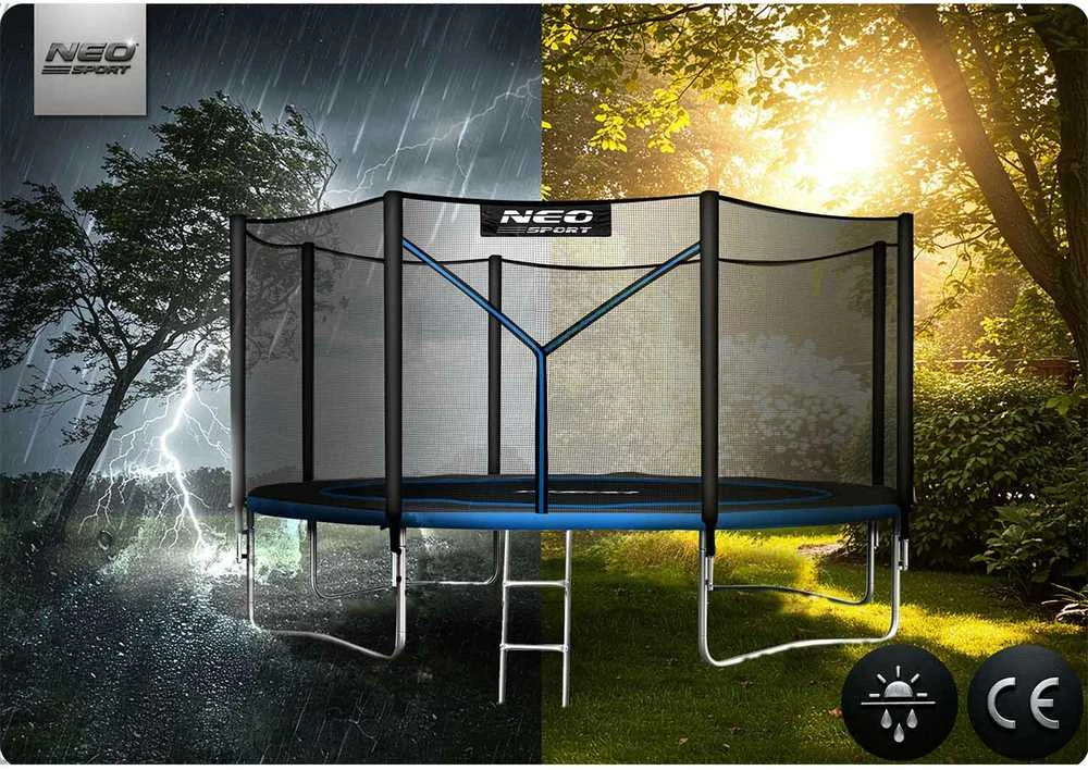 15 pėdų / 465 cm sodo batutas su išoriniu tinklu ir Neo-Sport kopėčiomis
