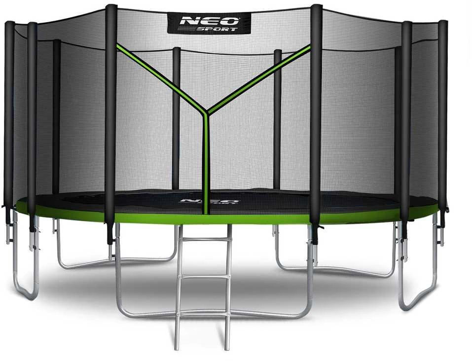 15 pėdų / 465 cm sodo batutas su išoriniu tinklu ir Neo-Sport kopėčiomis