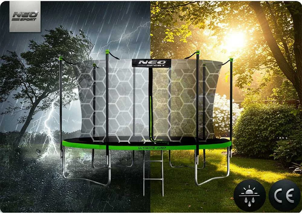 15 pėdų / 465 cm sodo batutas su vidiniu tinklu ir Neo-Sport kopėčiomis