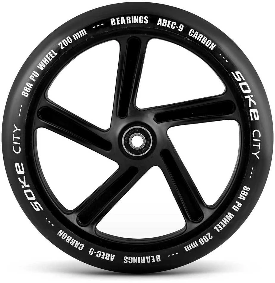 Soke 200 mm juodi miesto paspirtuko ratukai, 2 vnt