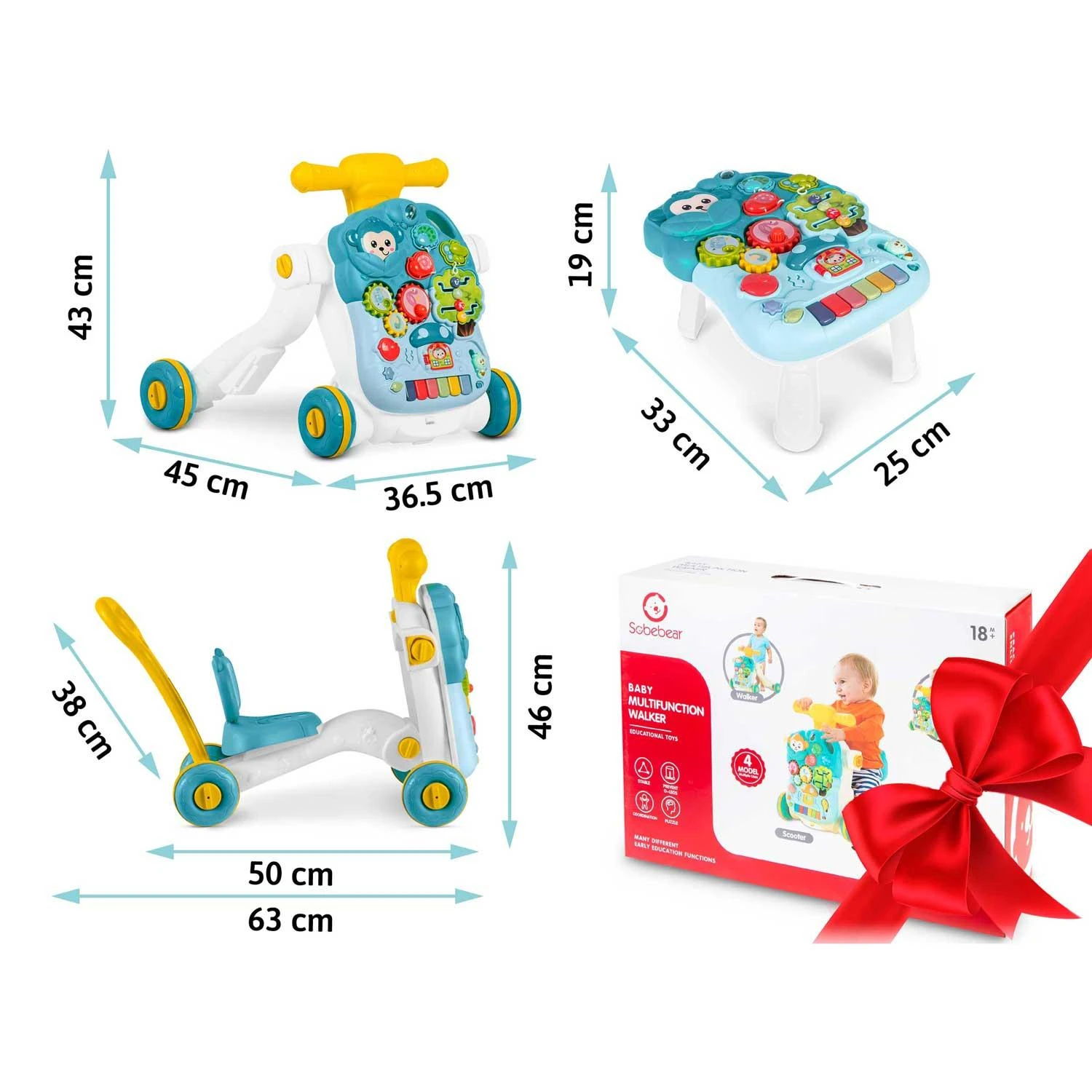 Ricokids 4 viename edukacinis stalas žalias 781500