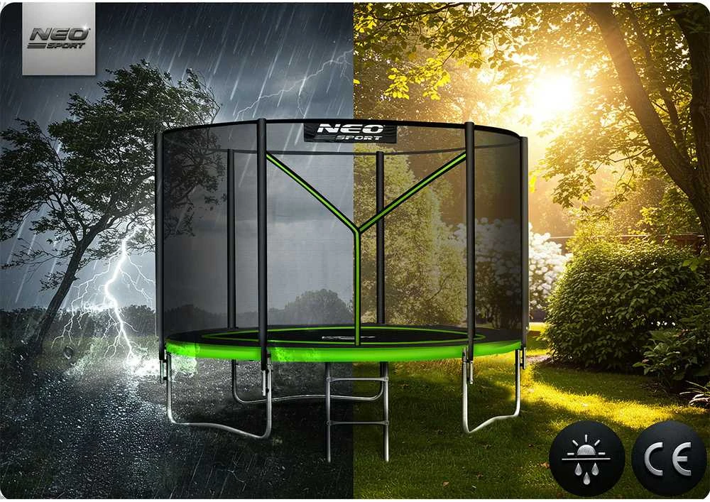 6 pėdų / 183 cm sodo batutas su lauko tinkleliu ir Neo-Sport kopėčiomis