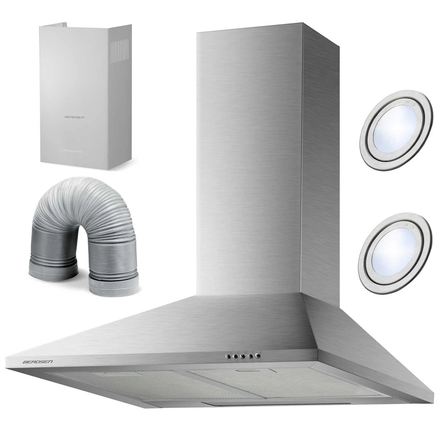 Berdsen BT-213 INOX 60 cm virtuvinis kominys gartraukis