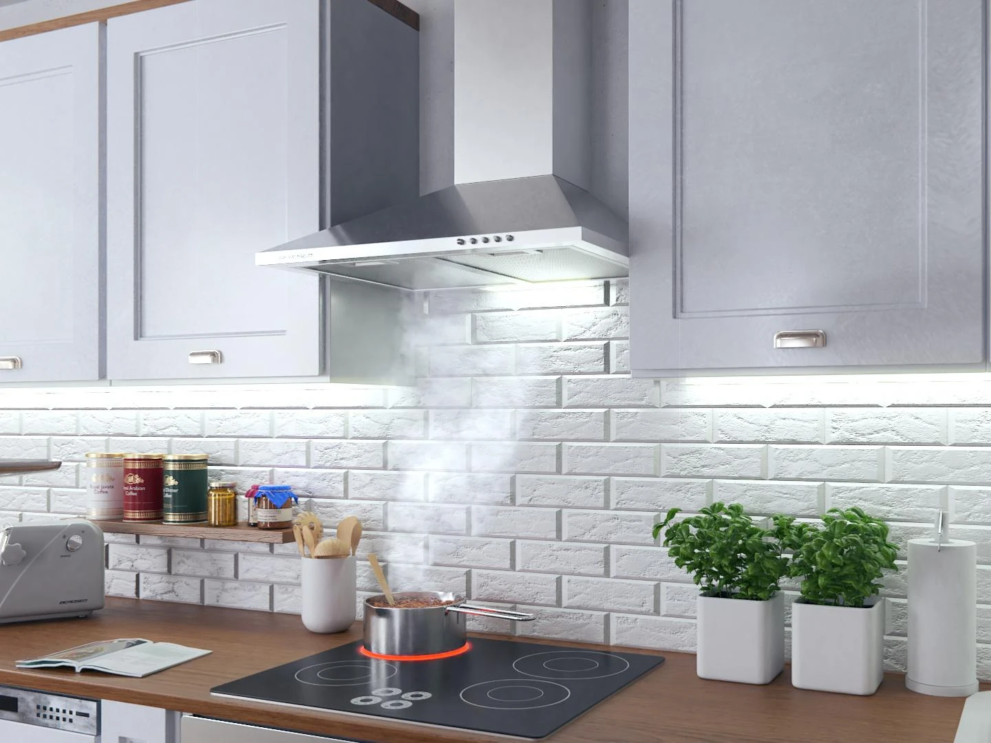 Berdsen BT-213 INOX 60 cm virtuvinis kominys gartraukis