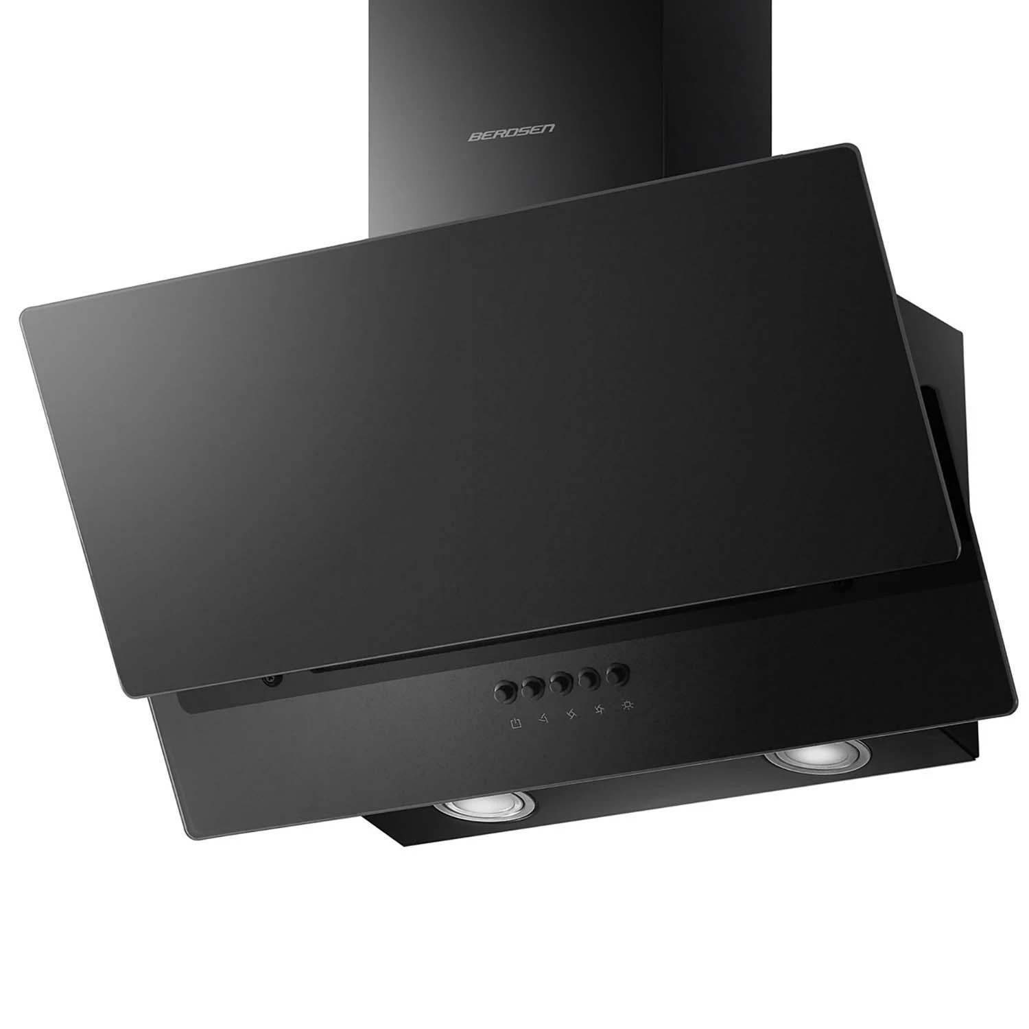 Juodas virtuvinis gartraukis Berdsen BT-211, 60 cm