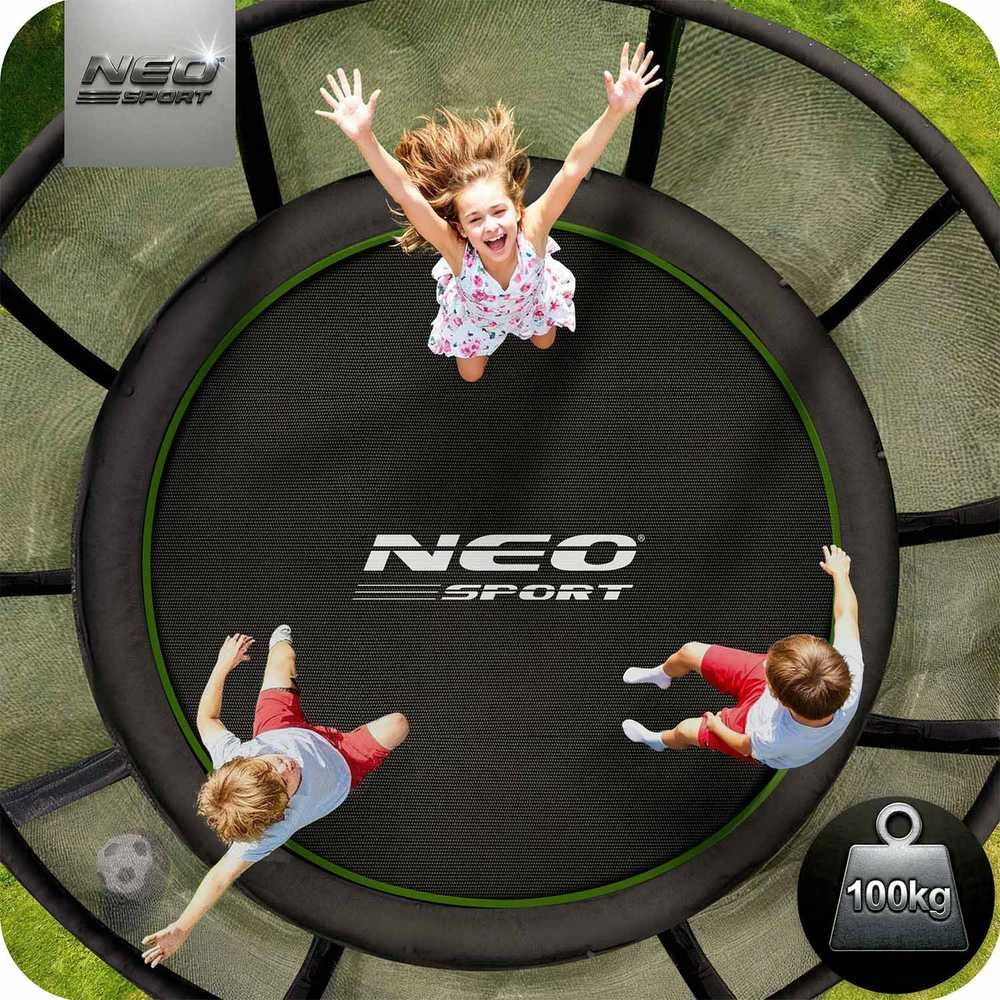 8 pėdų / 252 cm sodo batutas su lauko tinklu ir kopėčiomis Neo-Sport