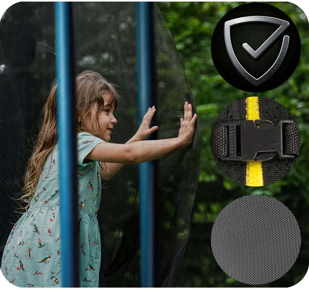 8 pėdų / 252 cm sodo batutas su išoriniu tinklu ir Neo-Sport kopėčiomis