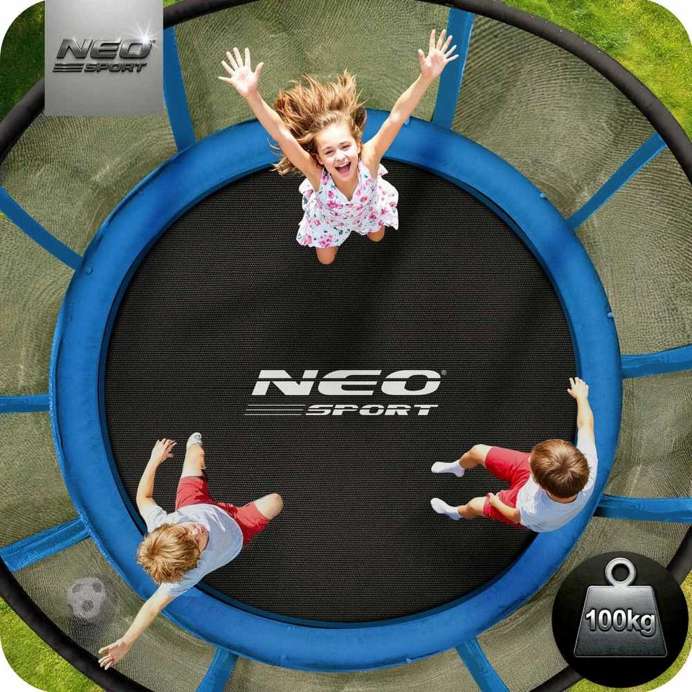 8 pėdų / 252 cm sodo batutas su išoriniu tinklu ir Neo-Sport kopėčiomis