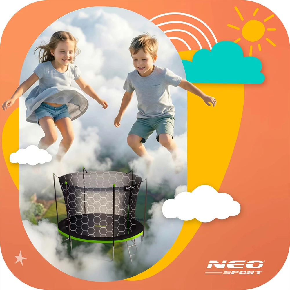 Neo-Sport Batutas su apsauginiu tinklu Neosport, žalias