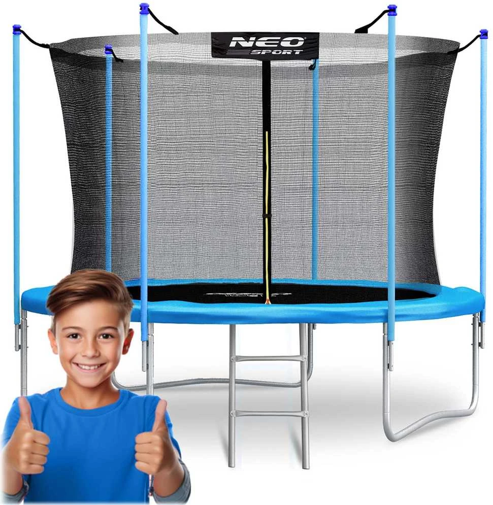 8 pėdų / 252 cm sodo batutas su vidiniu tinklu ir Neo-Sport kopėčiomis