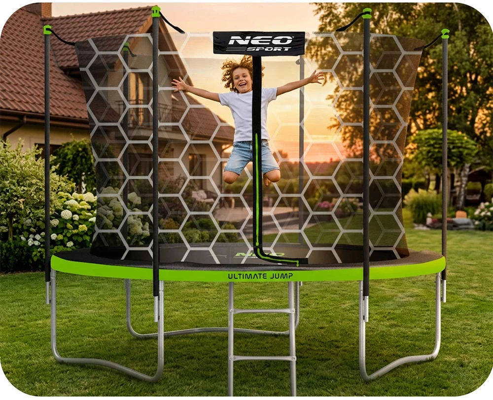 Neo-Sport Batutas su apsauginiu tinklu Neosport, žalias