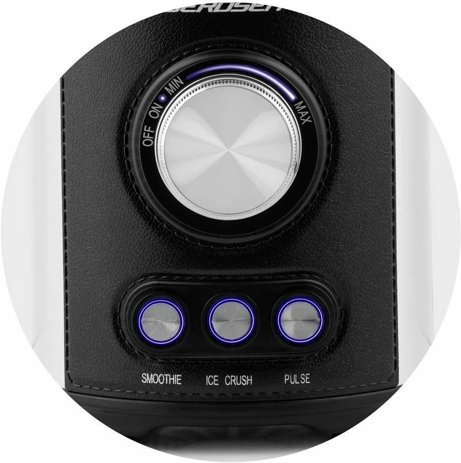 Juodas BD-751 Berdsen stiklinis trintuvas smoothie kokteiliams ir ledui, 1,5 l, 800 W