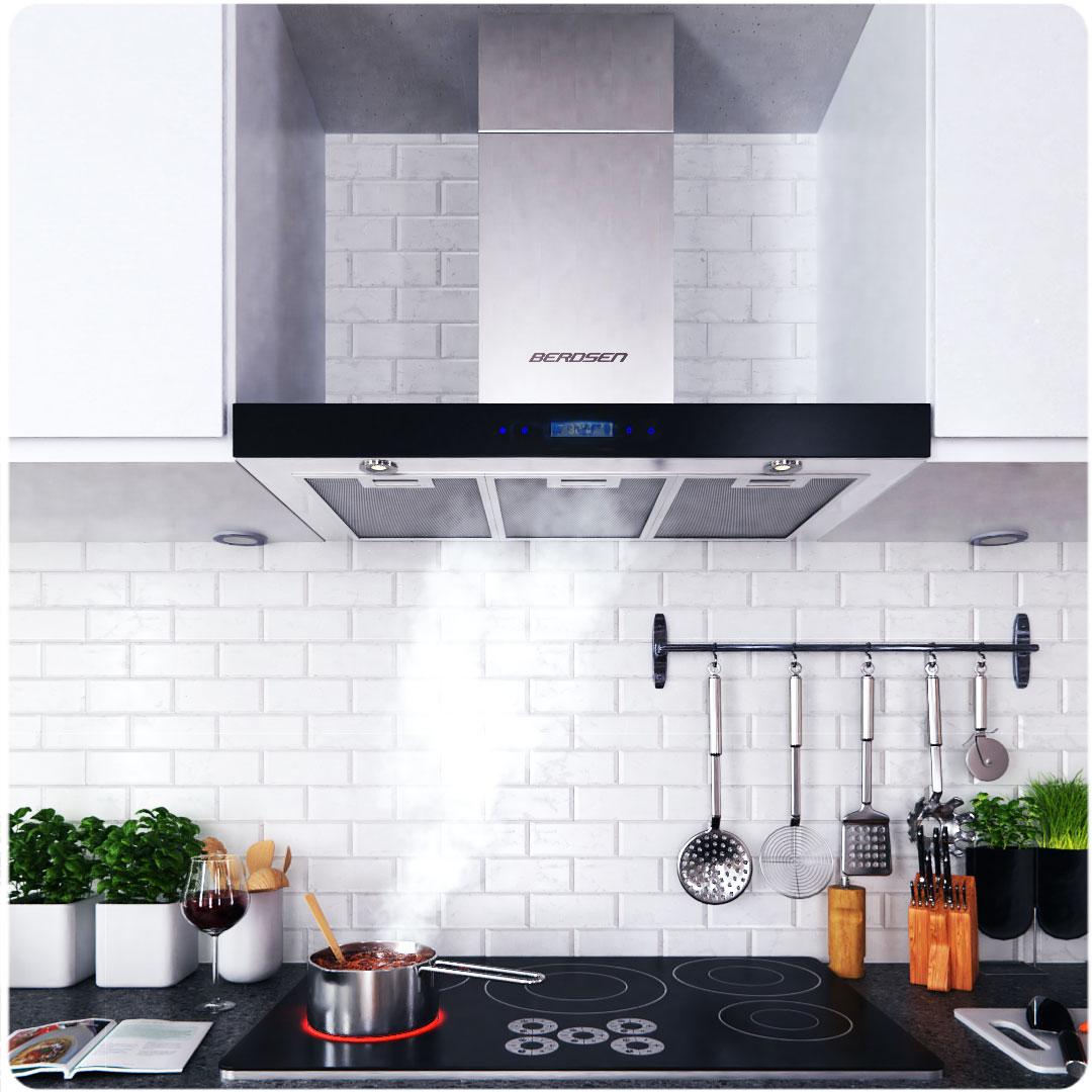 Nono。 90 cm Inox Berdsen BE-90S virtuvinis gartraukis, modelis