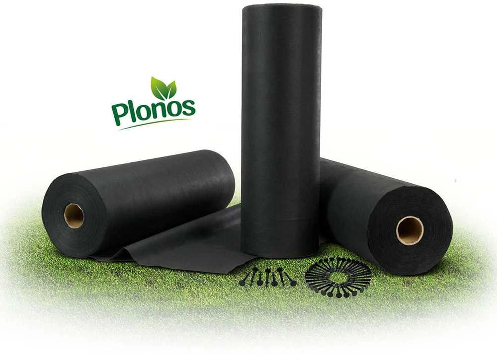 Sodo agrotekstilė 1,6 m x 50 m 70 g/m2 + 50 „Plonos“ kaiščių - juoda