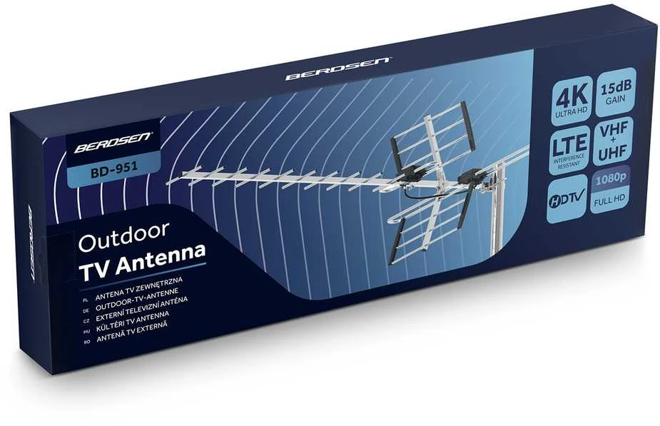 Išorinė kryptinė ultra HD 4K TV antena Berdsen BD-951
