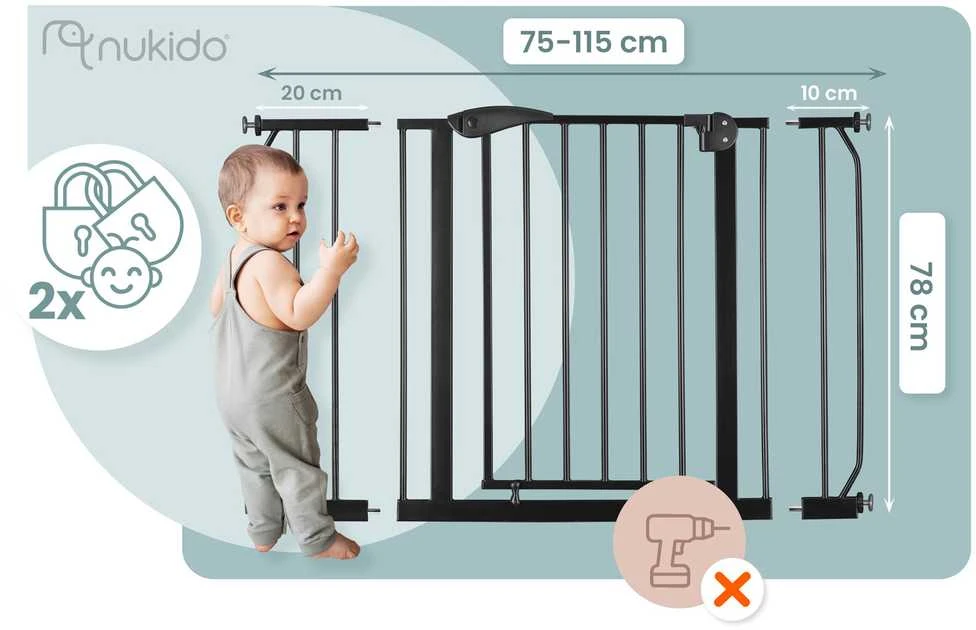 Juodi „Nukido 718300“ apsauginiai varteliai