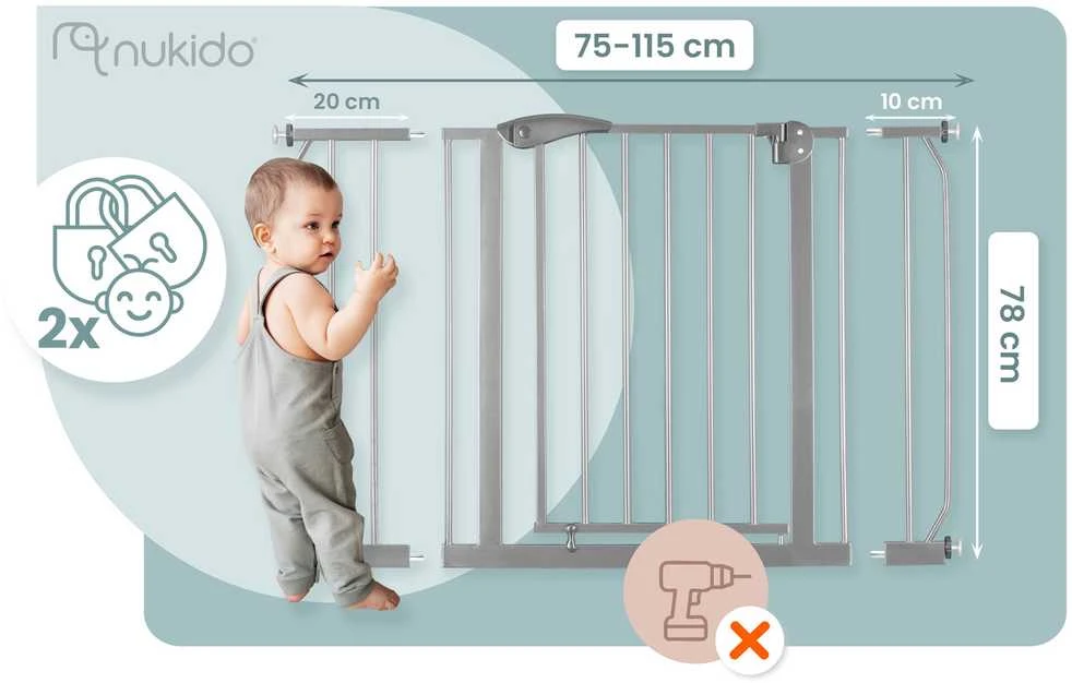 Pilki „Nukido 718301“ apsauginiai varteliai