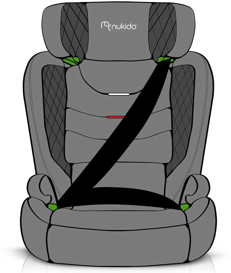 Nukido Louis automobilinė kėdutė, juoda/tamsiai mėlyna, 15-36 kg, ISOFIX