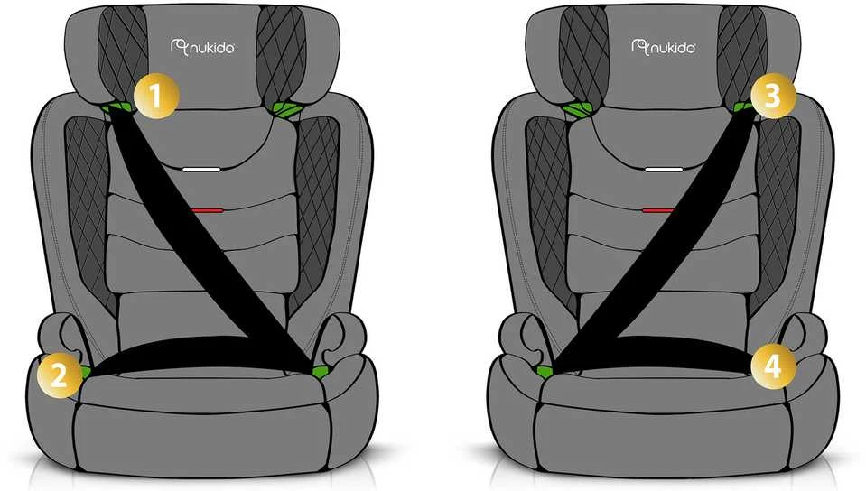 Nukido Louis automobilinė kėdutė, juoda/tamsiai mėlyna, 15-36 kg, ISOFIX