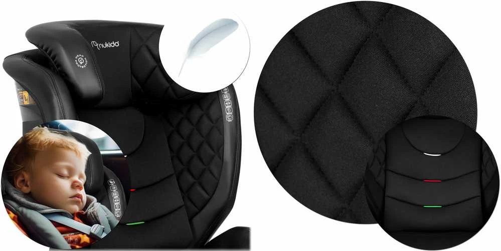Automobilinė kėdutė Nukido Louis Soft juoda 15-36 kg ISOFIX