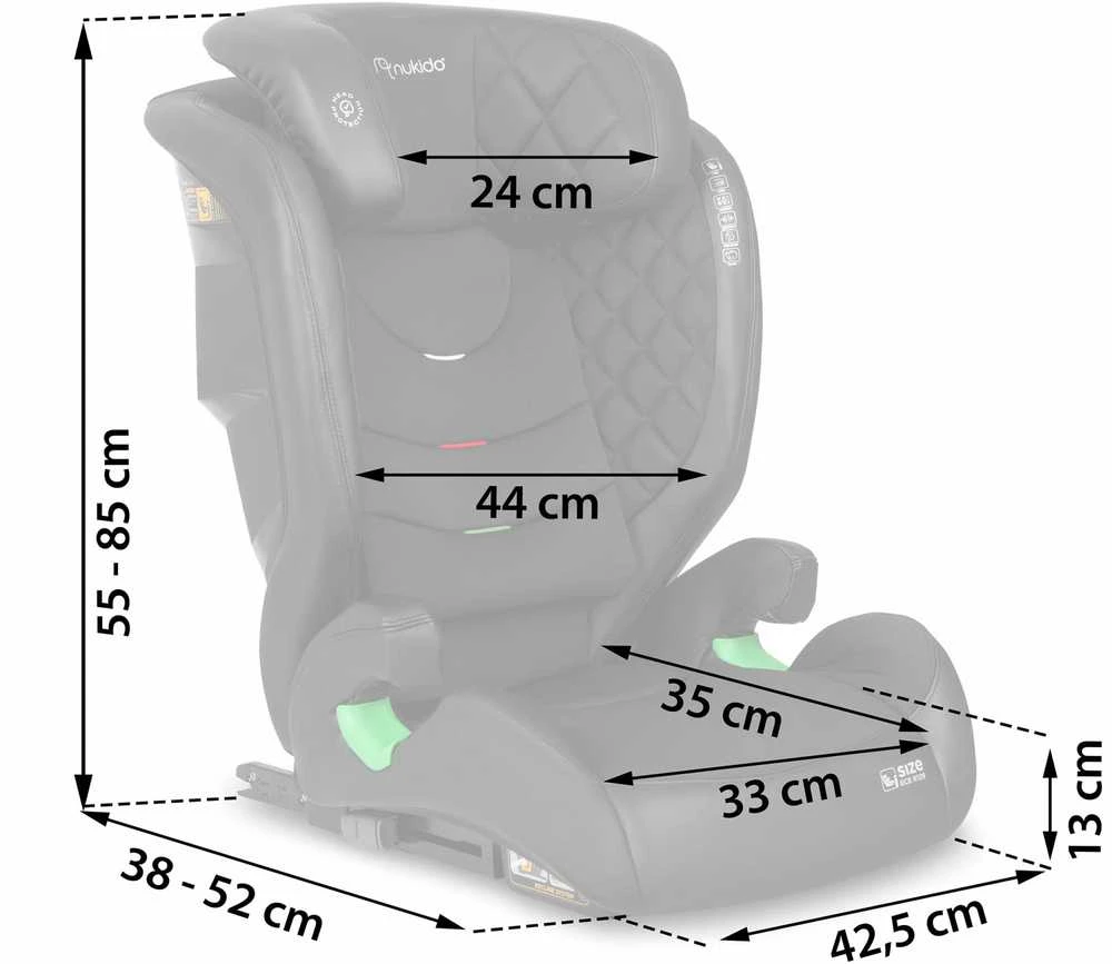 Automobilinė kėdutė Nukido Louis juoda 15-36 kg ISOFIX