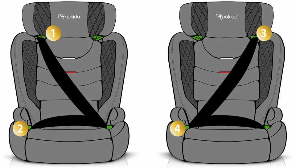 Automobilinė kėdutė Nukido Louis juoda 15-36 kg ISOFIX