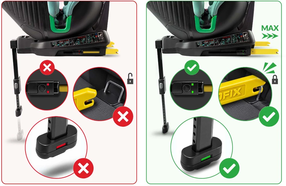Automobilinė kėdutė oborotowy su nogą Nukido Shelly 0-12 lat I-Size ISOFIX